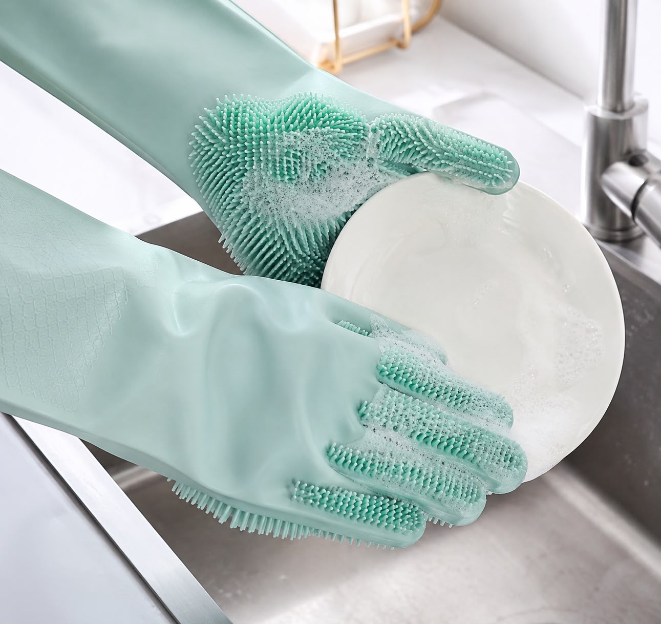 Silicone Scrub Cleaning Hand Gloves